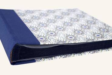 Exklusives Album Pfauenfedern blau